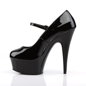 DELIGHT-687 6" Heel Black Patent Pole Dancing Platforms