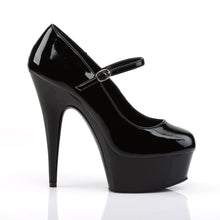 Load image into Gallery viewer, DELIGHT-687 6&quot; Heel Black Patent Pole Dancing Platforms