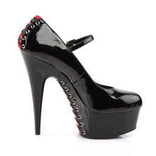 Load image into Gallery viewer, DELIGHT-687FH 6&quot; Heel Black and Red Pole Dancing Platforms