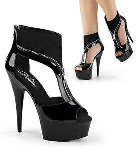 DELIGHT-690 Pleaser 6 Inch Heel Black Pole Dancing Platforms