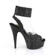 Load image into Gallery viewer, DELIGHT-691LG 6&quot; Heel Black Glitter Pole Dancing Platforms