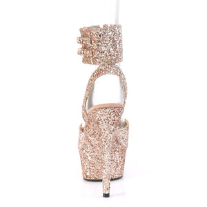 DELIGHT-691LG 6" Heel Rose Gold Glitter Pole Dancer Shoes