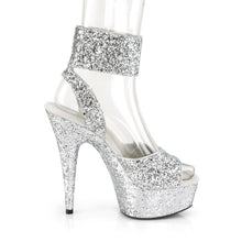 Load image into Gallery viewer, DELIGHT-691LG 6&quot; Heel Silver Glitter Pole Dancing Platforms