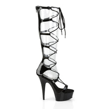 Load image into Gallery viewer, DELIGHT-698 6&quot; Heel Black Patent Pole Dancing Platforms