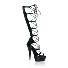 Load image into Gallery viewer, DELIGHT-698 6&quot; Heel Black Patent Pole Dancing Platforms