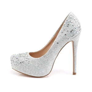 DESTINY-06R Fabulicious 5 Inch Heel Silver Glitter Sexy Shoe