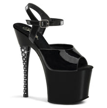 Load image into Gallery viewer, DIAMOND-709 7&quot; Heel Black Patent Pole Dancing Platforms