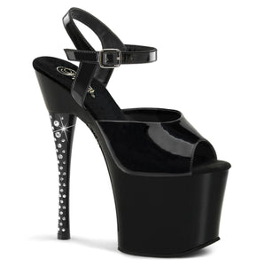 DIAMOND-709 7" Heel Black Patent Pole Dancing Platforms