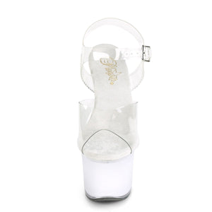 DISCOLITE-708 7" Clear and White Glow Pole Dancer Platforms