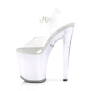 DISCOLITE-808 8" Clear and White Glow Pole Dancer Platforms