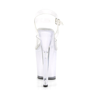 DISCOLITE-808 8" Clear and White Glow Pole Dancer Platforms