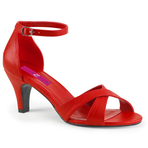 DIVINE-435 Pleaser Pink Label 3 Inch Heel Red Fetish Shoes