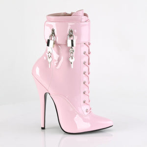 DOMINA-1023 Devious Fetish Heel 6 Inch Baby Pink Kinky Boots