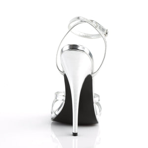 DOMINA-108 Devious Fetish Footwear 6 Inch Heel Silver Shoes