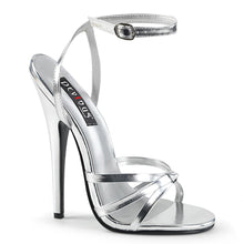 Load image into Gallery viewer, DOMINA-108 Devious Fetish Footwear 6 Inch Heel Silver Shoes