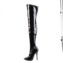 Load image into Gallery viewer, DOMINA-3000 Devious 6 Inch Heel Black Patent Kinky Boots