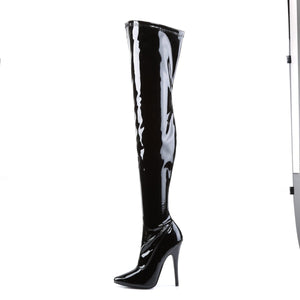 DOMINA-3000 Devious 6 Inch Heel Black Patent Kinky Boots