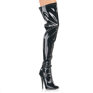 DOMINA-3000 Devious 6 Inch Heel Black Patent Kinky Boots