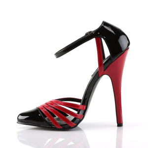 DOMINA-412 Devious 6 Inch Heel Black and Red Exotic Shoes