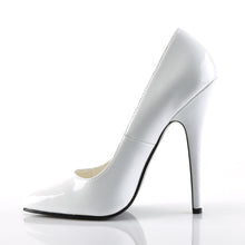 Load image into Gallery viewer, DOMINA-420 Devious Fetish Footwear 6&quot; Heel White Patent Shoe