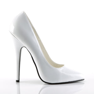 DOMINA-420 Devious Fetish Footwear 6" Heel White Patent Shoe