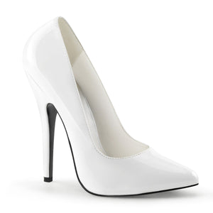 DOMINA-420 Devious Fetish Footwear 6" Heel White Patent Shoe