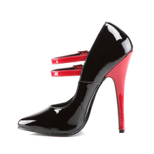 Load image into Gallery viewer, DOMINA-442 Devious Fetish Shoes 6&quot; Heel Black and Red Shoes