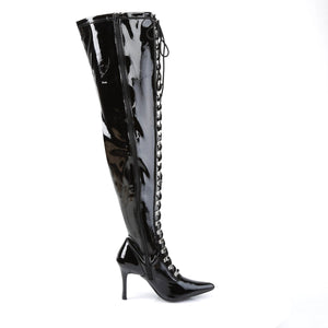 DOMINATRIX-3024X Funtasma 6" Black Patent Wide Width Boots