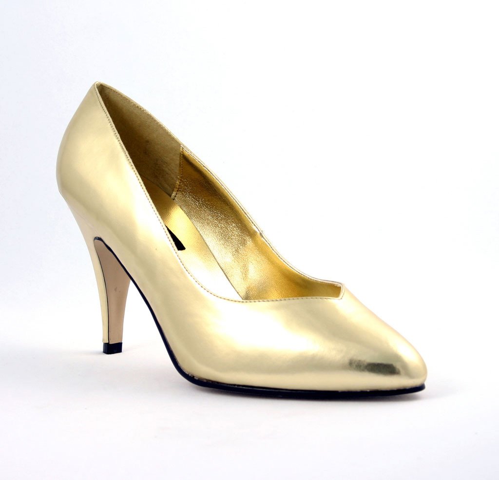 DREAM-420W Pleaser 4 Inch Heel Gold Fetish Footwear