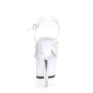 ECHOLITE-708 7" Heel Clear White Glow Pole Dancer Platforms