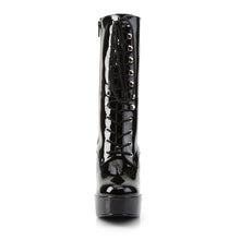 Load image into Gallery viewer, ELECTRA-1020 5 Inch Heel Black Patent Pole Dancing Platforms