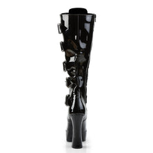 Load image into Gallery viewer, ELECTRA-2042 5 Inch Heel Black Patent Pole Dancing Platforms