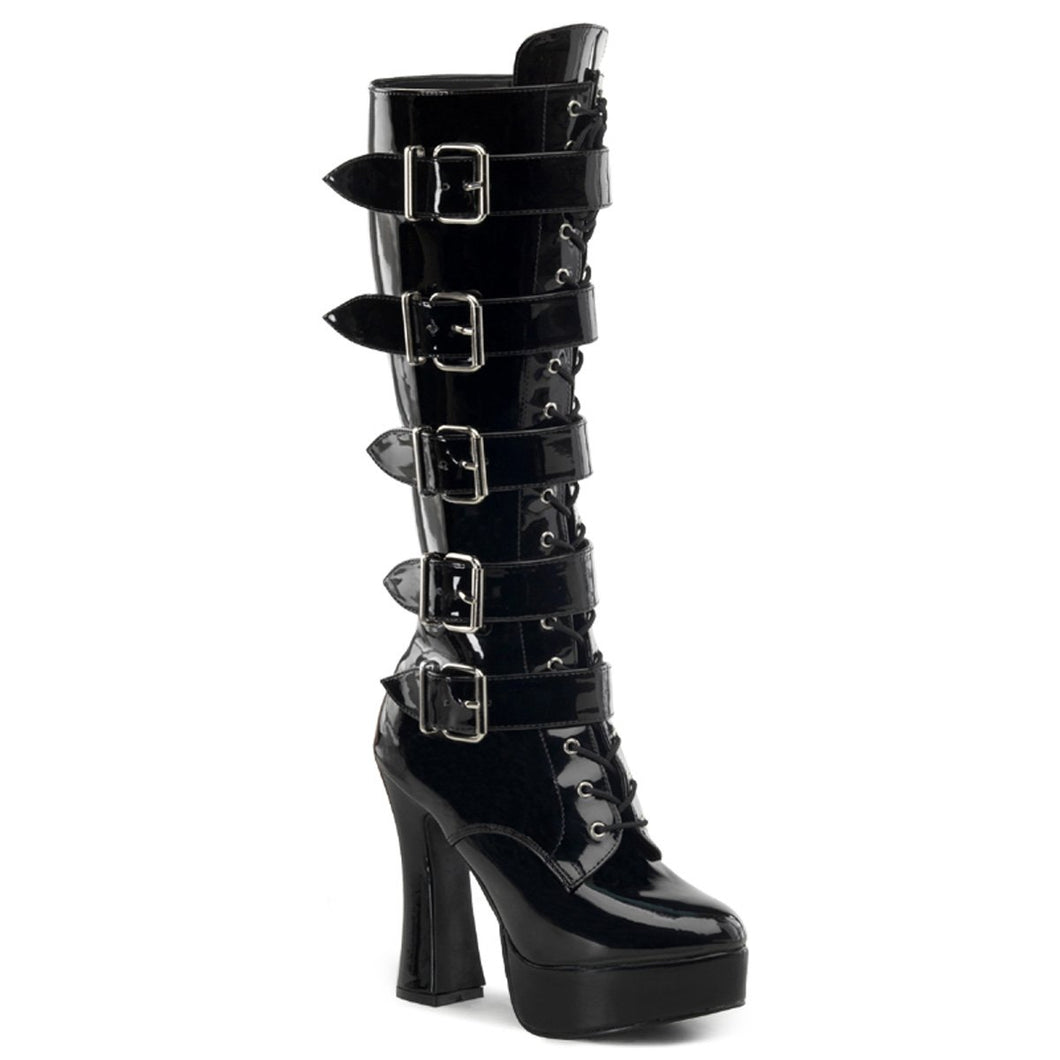 ELECTRA-2042 5 Inch Heel Black Patent Pole Dancing Platforms