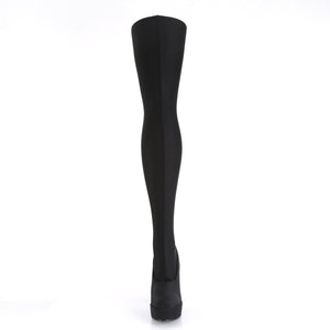 ELECTRA-3000 5" Heel Black Stretch Lycra Pole Dancer Shoes