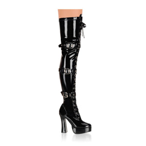 ELECTRA-3028 5" Black Stretch Patent Pole Dancer Platforms