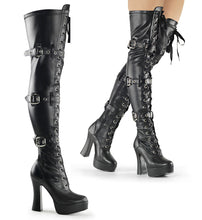 Load image into Gallery viewer, ELECTRA-3028 Pleaser 5 Inch Heel Black Pole Dancer Platforms