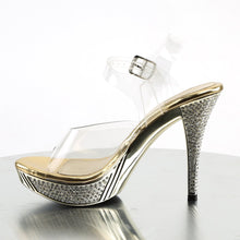 Load image into Gallery viewer, ELEGANT-408 Posing Competition Heel Clear Gold Sexy Shoes