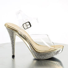 Load image into Gallery viewer, ELEGANT-408 Posing Competition Heel Clear Gold Sexy Shoes