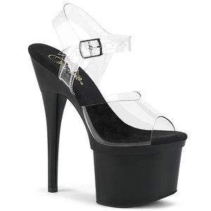 ESTEEM-708 7" Heel Clear and Black Pole Dancing Platforms