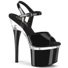 Load image into Gallery viewer, ESTEEM-709 7&quot; Heel Black Patent Pole Dancing Platforms