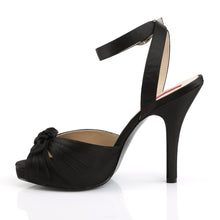 Load image into Gallery viewer, EVE-01 Pleaser Pink Label 5&quot; Heel Black Satin Platform Shoes