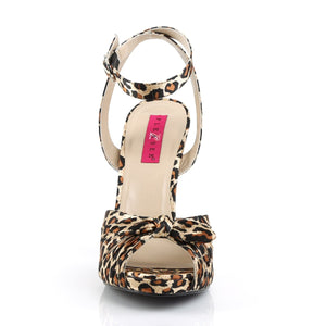 EVE-01 Pink Label 5" Heel Cheetah Satin Platform Shoes