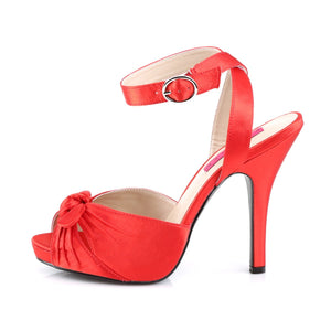 EVE-01 Pleaser Pink Label 5" Heel Red Satin Platform Shoes