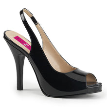 Load image into Gallery viewer, EVE-04 Pleaser Pink Label 5&quot; Heel Black Patent Platform Shoe