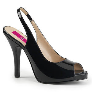 EVE-04 Pleaser Pink Label 5" Heel Black Patent Platform Shoe