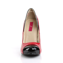 Load image into Gallery viewer, EVE-07 Pink Label 5&quot; Heel Black and Red Platform Shoes