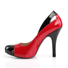 Load image into Gallery viewer, EVE-07 Pink Label 5&quot; Heel Black and Red Platform Shoes