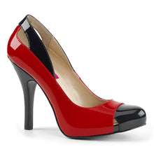 Load image into Gallery viewer, EVE-07 Pink Label 5&quot; Heel Black and Red Platform Shoes