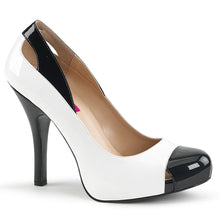 Load image into Gallery viewer, EVE-07 Pink Label 5&quot; Heel White &amp; Black Platform Shoes