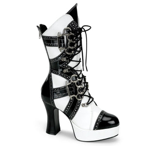 EXOTICA-1050 Funtasma 4" Heel Black and White Women's Boots